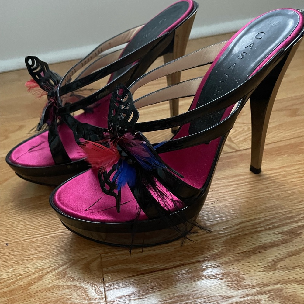 Casadei Black and Pink Women's Heels